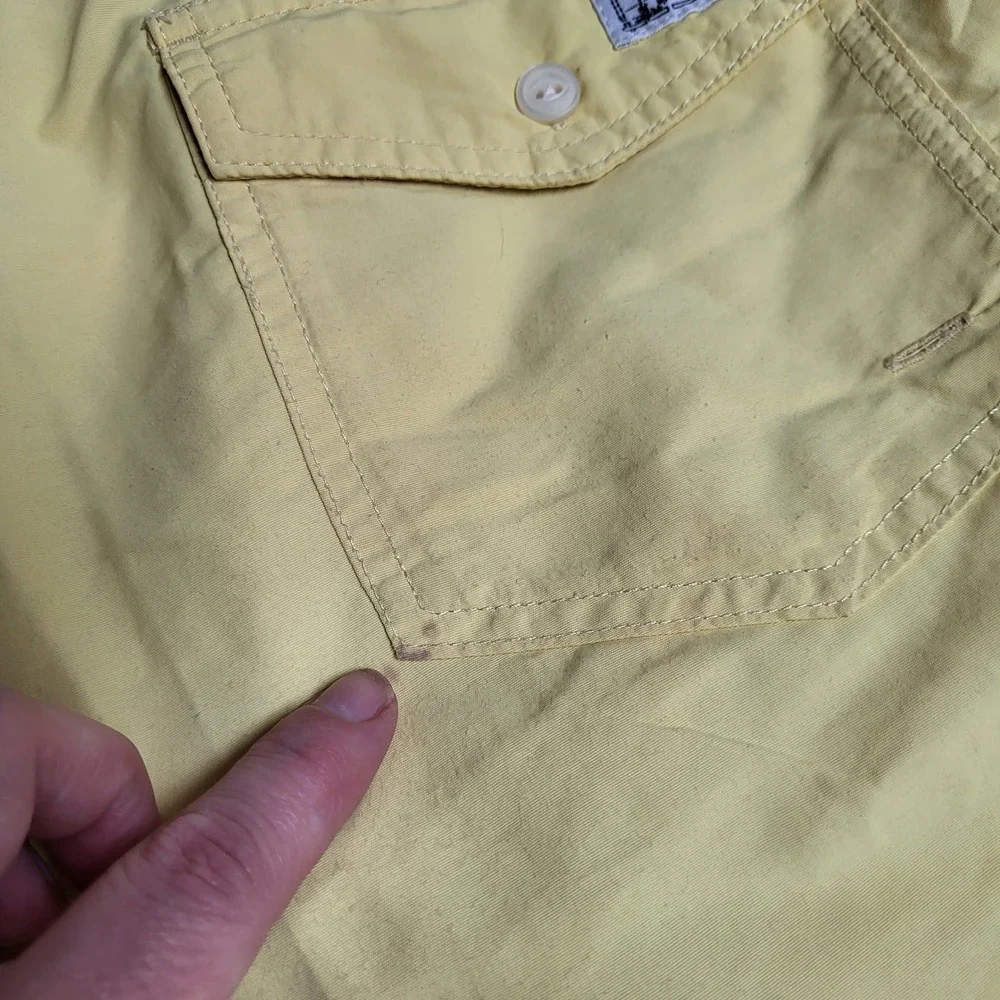 Polo Ralph Lauren Mens XL‎ Yellow Swim Trunks Mesh Lined Drawstring Pockets